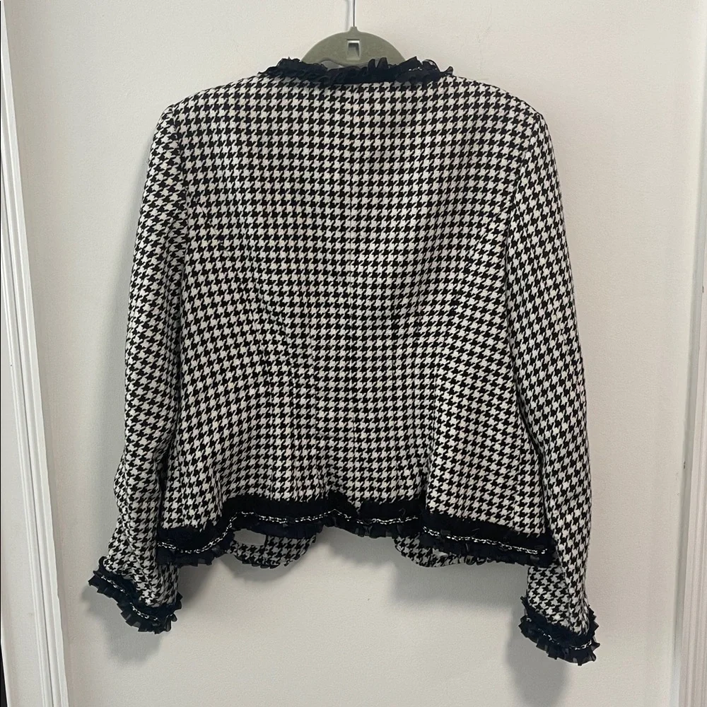 WHBM Ruffled Houndstooth Jacket - Picture 2 of 5